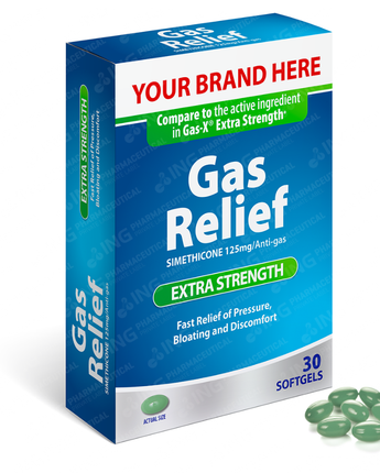 ANTI-GAS - Simethicone 125mg Softgel - Compare to Extra Strength GAS-X® Gas Relief - OTC Own Brand Private Label