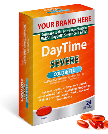 DAYTIME Severe - Compare to Vick's DayQuil® Cold & Flu LiquiCaps® - OTC Own Brand Private Label