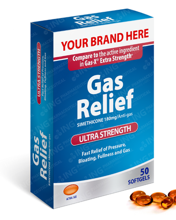 ANTI-GAS - Simethicone 180mg Softgel - Compare to GAS-X® Ultra Strength Gas Relief - OTC Own Brand Private Label