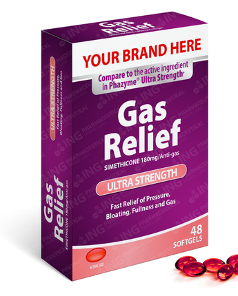 ANTI-GAS - Simethicone 180mg Softgel - Compare to Phazyme® Ultra Strength Gas Relief - OTC Own Brand Private Label