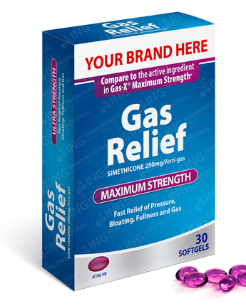 ANTI-GAS - Simethicone 250mg Softgel - Compare to GAS-X® Maximum Strength Gas Relief - OTC Own Brand Private Label