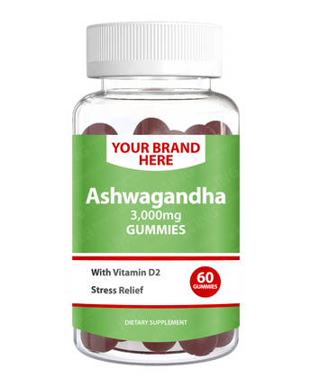 Ashwagandha Gummies Private Label (PECTIN) | Ashwagandha + Vitamin D2 | Private Label Gummy Manufacturer