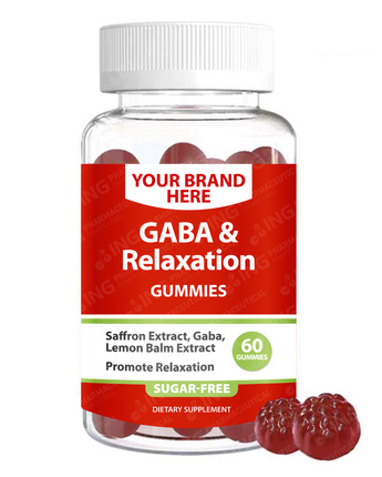 GABA & Relaxation SUGAR-FREE Gummies Private Label (PECTIN) | Saffron Extract + GABA  + Lemon Balm | Private Label Gummy Manufacturer